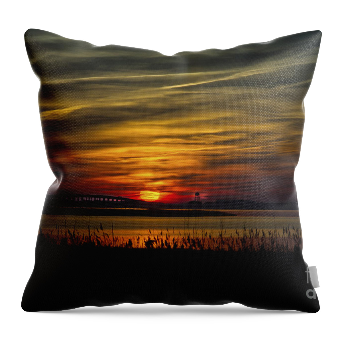 Sunset Throw Pillow featuring the photograph Outer Banks Sunset #1 by Ronald Lutz