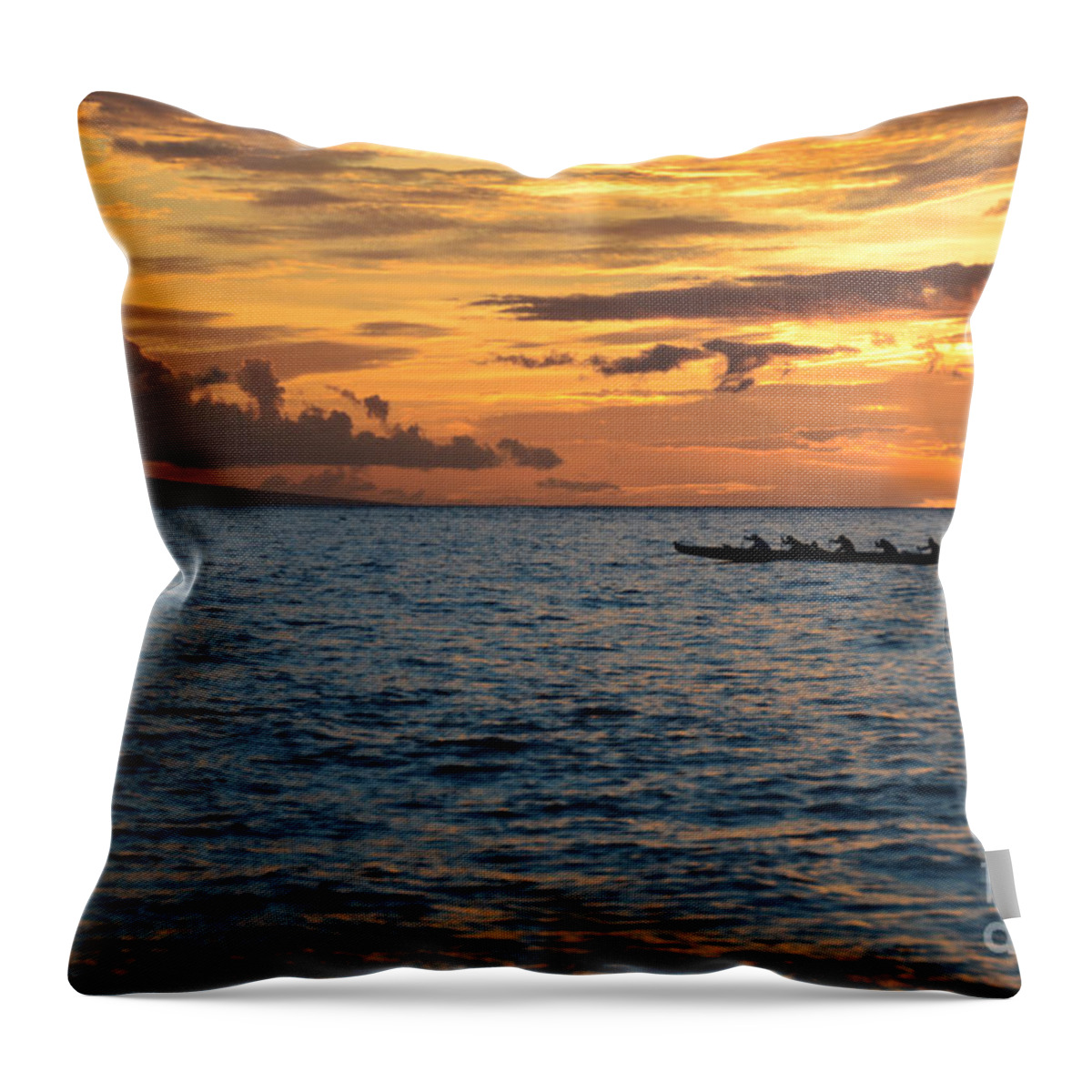 Photograph Throw Pillow featuring the photograph Outrigger Sunset #1 by Kelly Wade