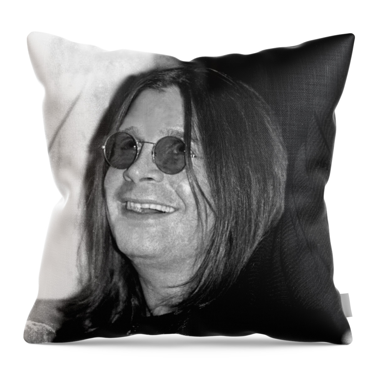 Singer Ozzy Osbourne Is Shown At A Radio Promotional Event Before His Concert Performance Throw Pillow featuring the photograph Ozzy Osbourne #2 by Concert Photos