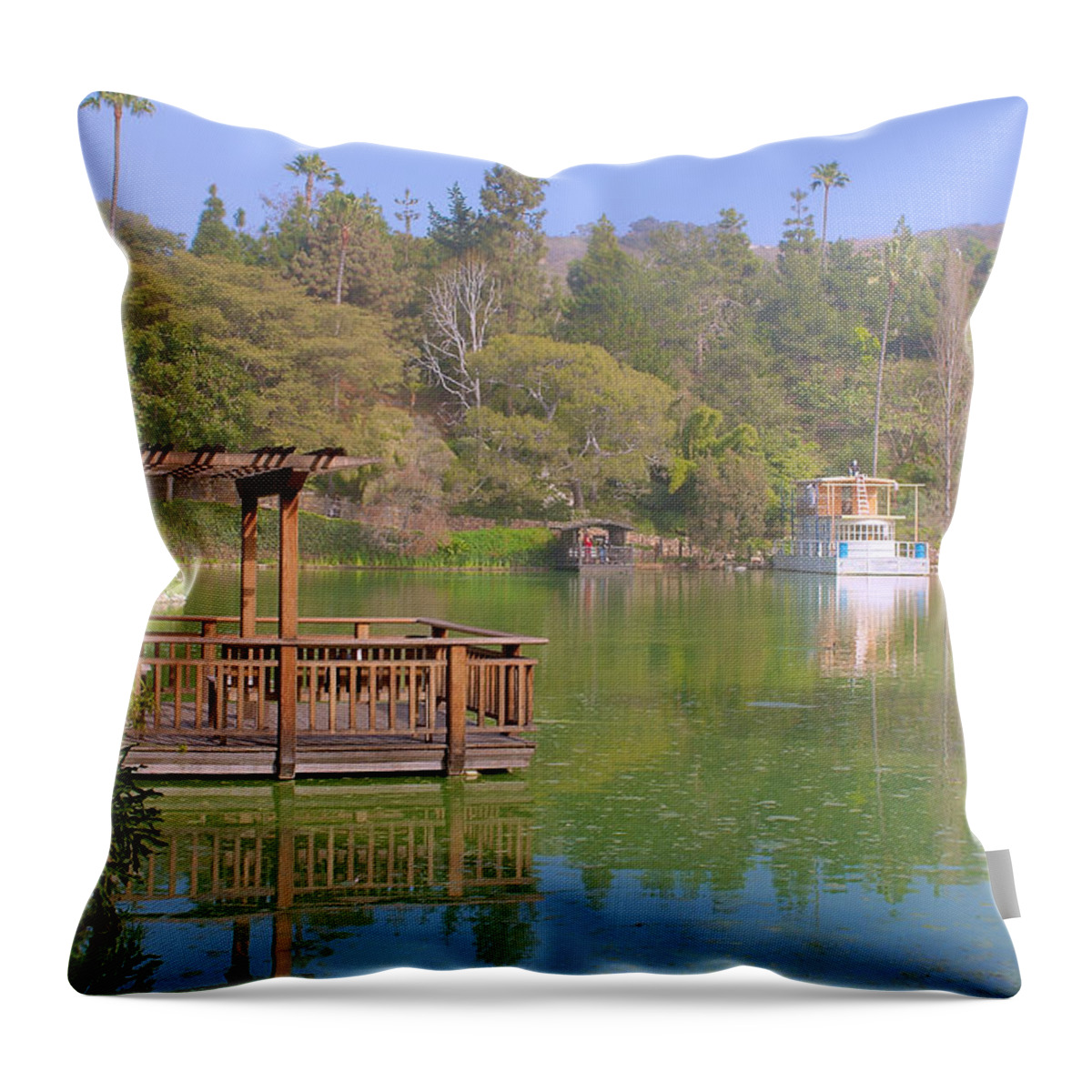 Garden Throw Pillow featuring the photograph Peaceful Lake #1 by Richard J Cassato