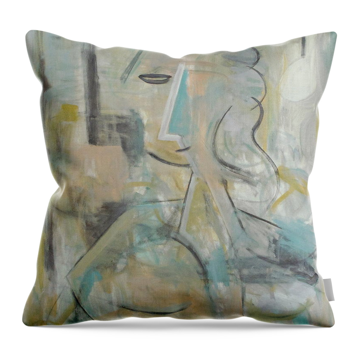 Figurative Throw Pillow featuring the painting Persephone #1 by Trish Toro