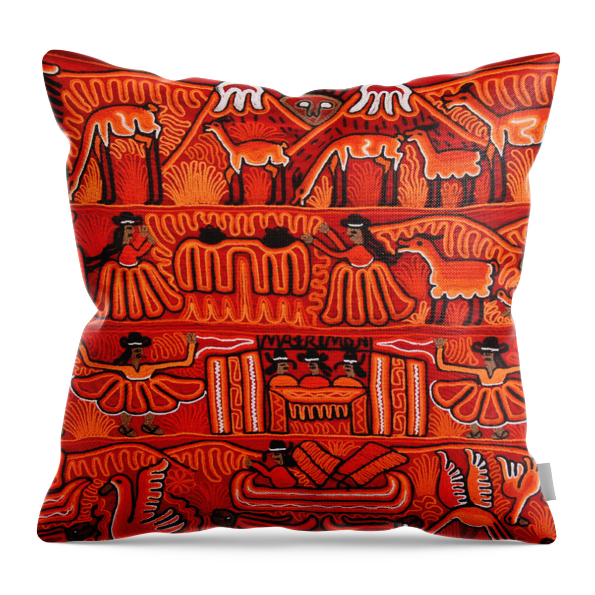 South America Throw Pillow featuring the photograph Peruvian Weaving #1 by Michele Burgess