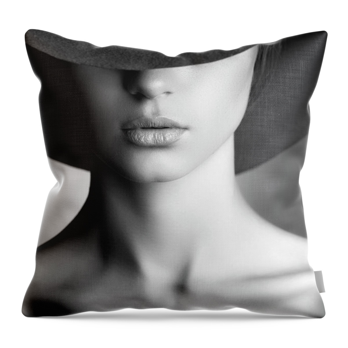 People Throw Pillow featuring the photograph Photo Of Beautiful Woman In Retro Style #1 by Coffeeandmilk