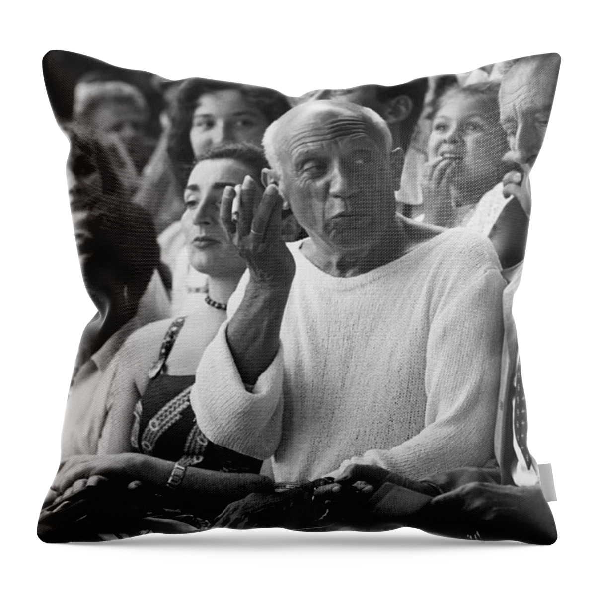 Art Throw Pillow featuring the photograph Picasso & Cocteau #1 by Brian Brake