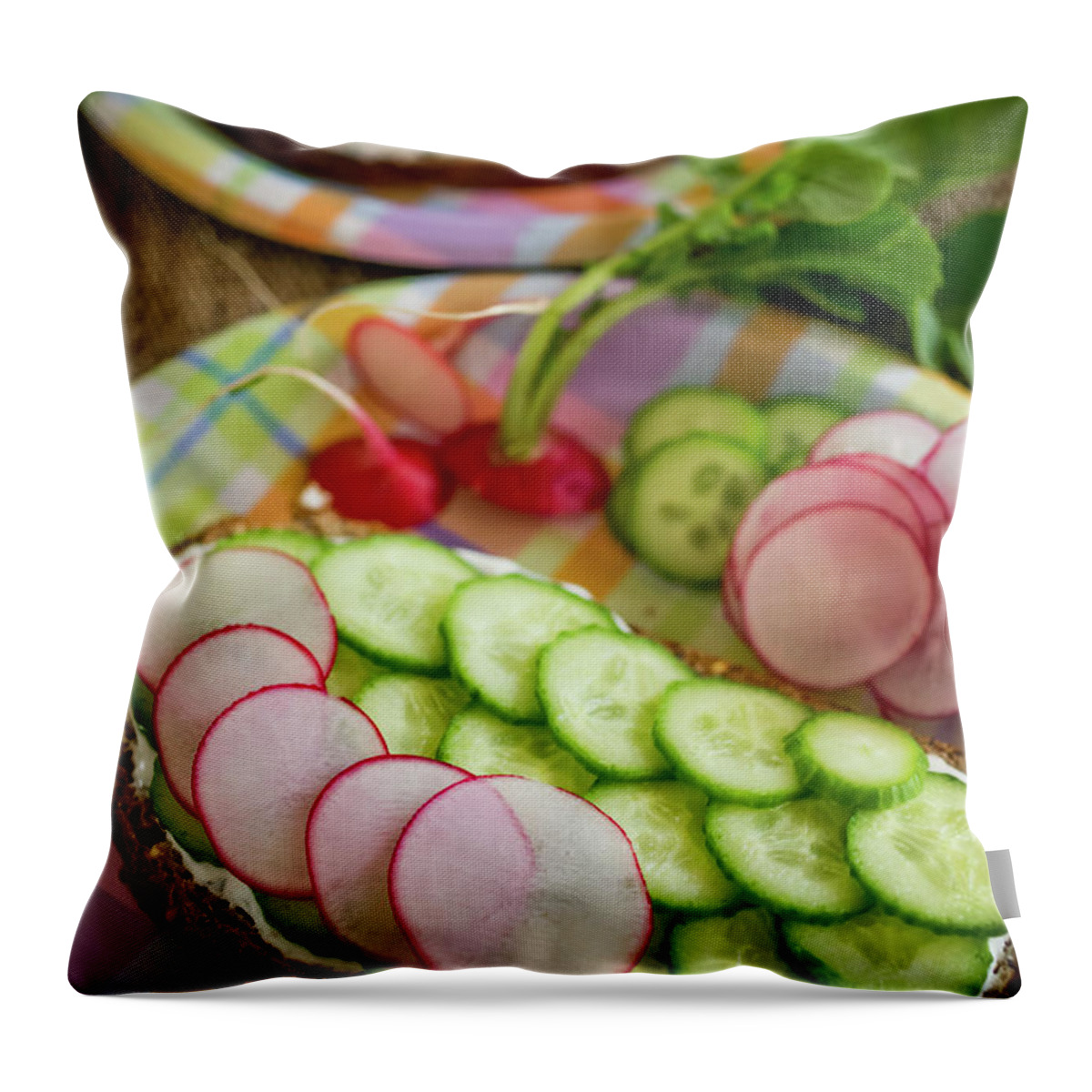 Cheese Throw Pillow featuring the photograph Picnic Sandwiches #1 by Katya Lyukum
