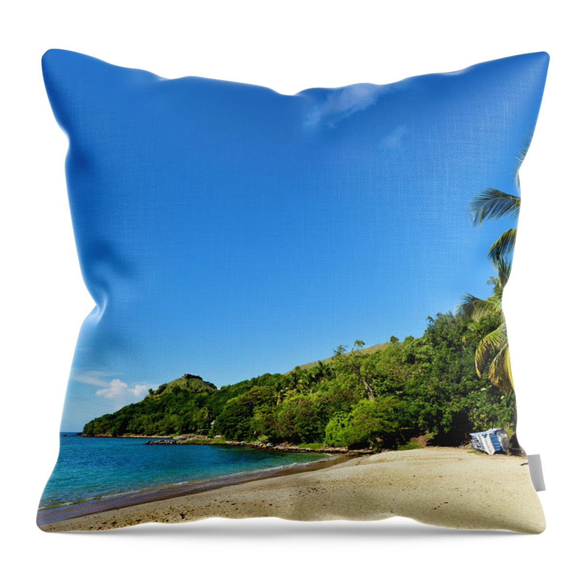 Scenics Throw Pillow featuring the photograph Pigeon Island National Park, St. Lucia #1 by Argalis