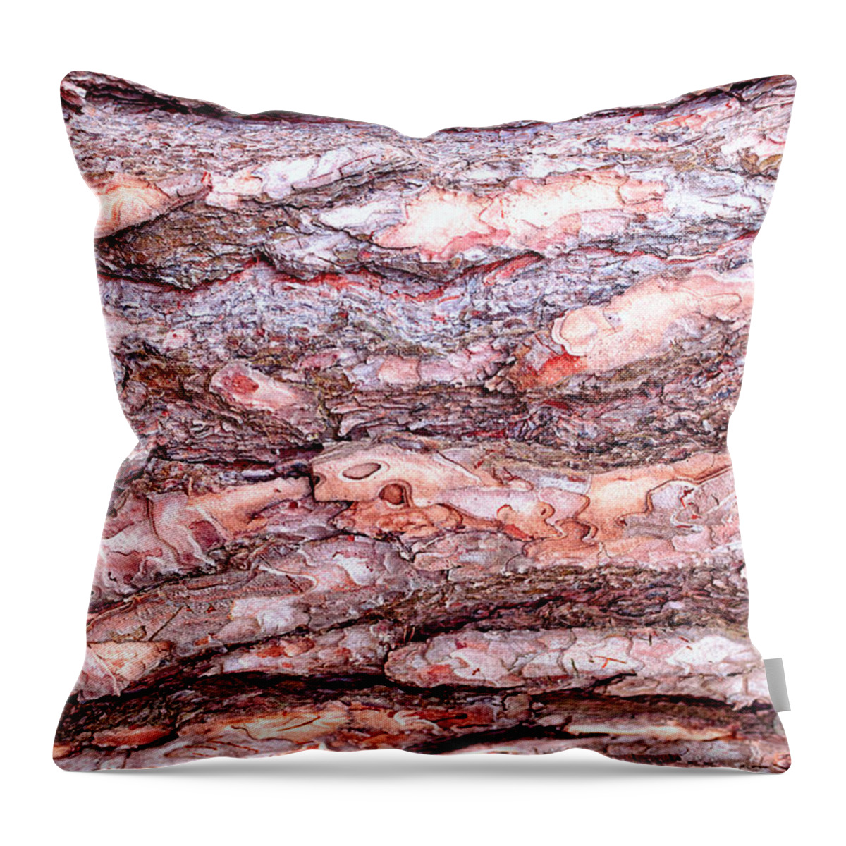 Pine Throw Pillow featuring the photograph Pine Bark Texture #1 by Les Palenik