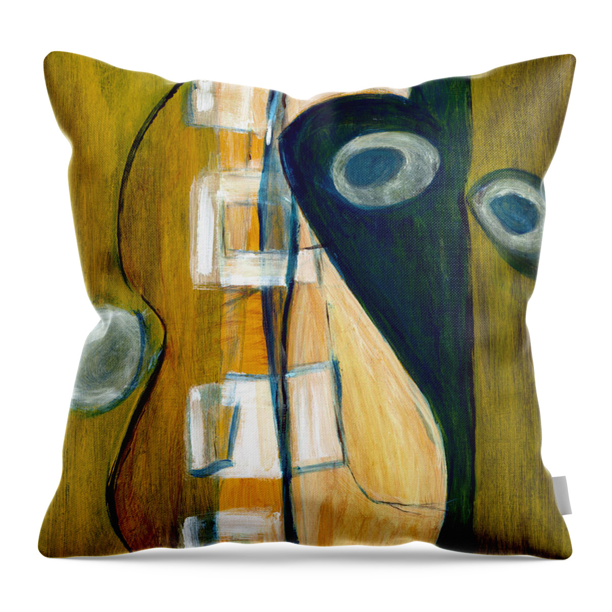 Abstract Art Throw Pillow featuring the painting Portrait of A Humble Man by Stephen Lucas