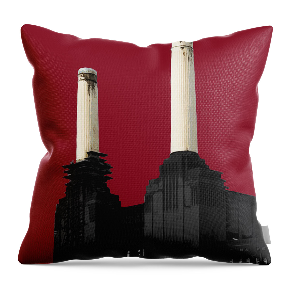 Eye Throw Pillow featuring the mixed media Power - Blazing RED by BFA Prints