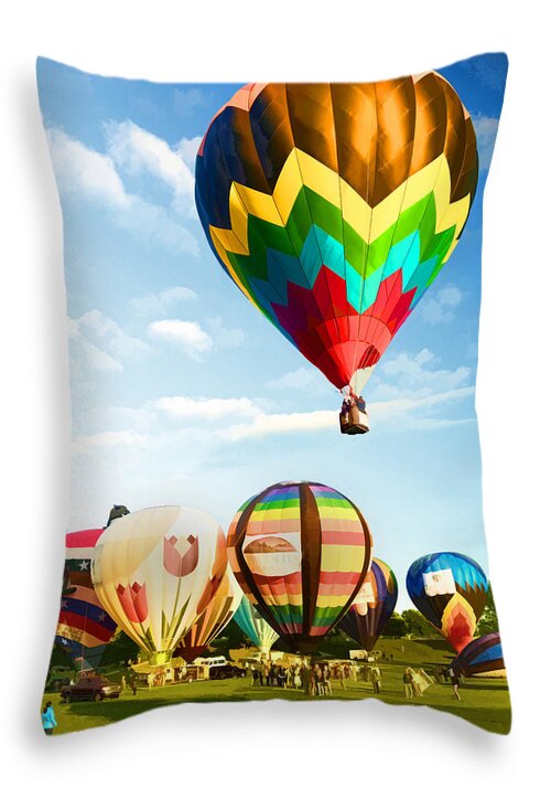  Throw Pillow featuring the photograph Preakness Balloon Festival #1 by Dana Sohr