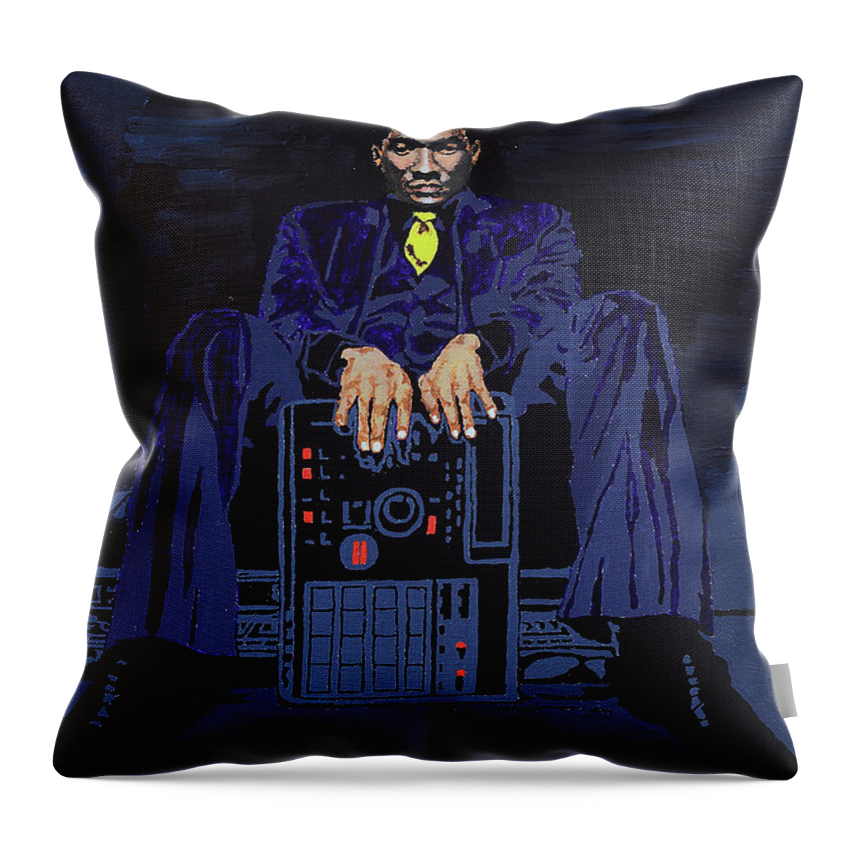 Q-tip Throw Pillow featuring the painting Q-Tip #1 by Rachel Natalie Rawlins