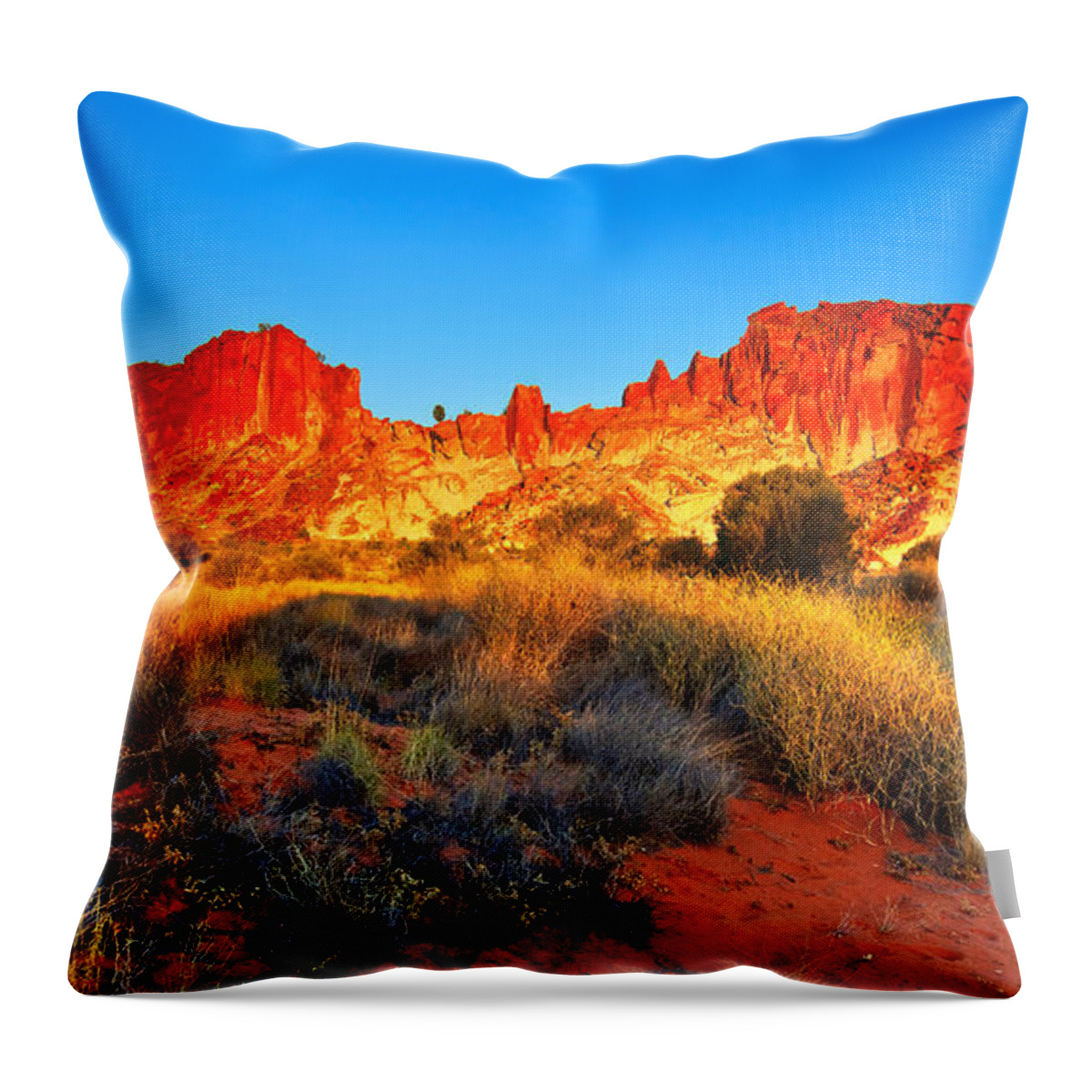 Rainbow Valley Central Australia Landscape Outback Australian Throw Pillow featuring the photograph Rainbow Valley #1 by Bill Robinson