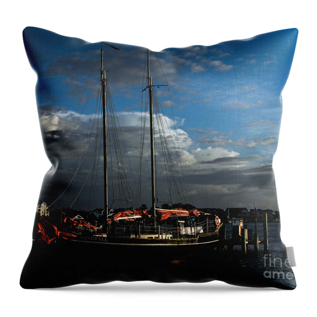 Landscape Throw Pillow featuring the photograph Ready to Sail #1 by Ronald Lutz