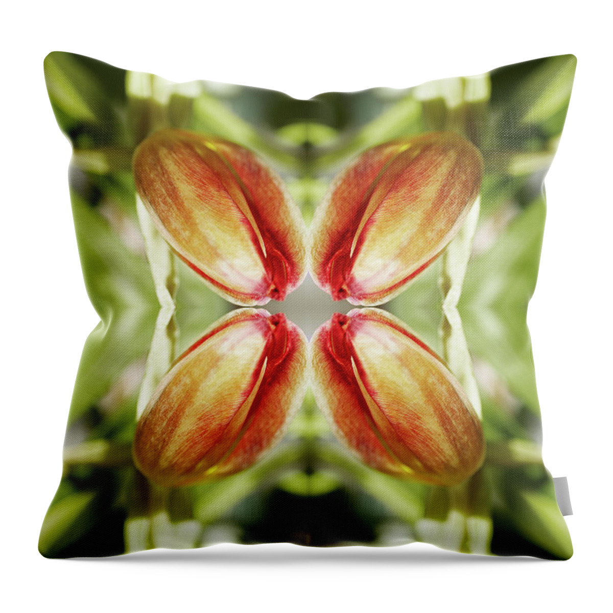 Tranquility Throw Pillow featuring the photograph Red Tulip #1 by Silvia Otte