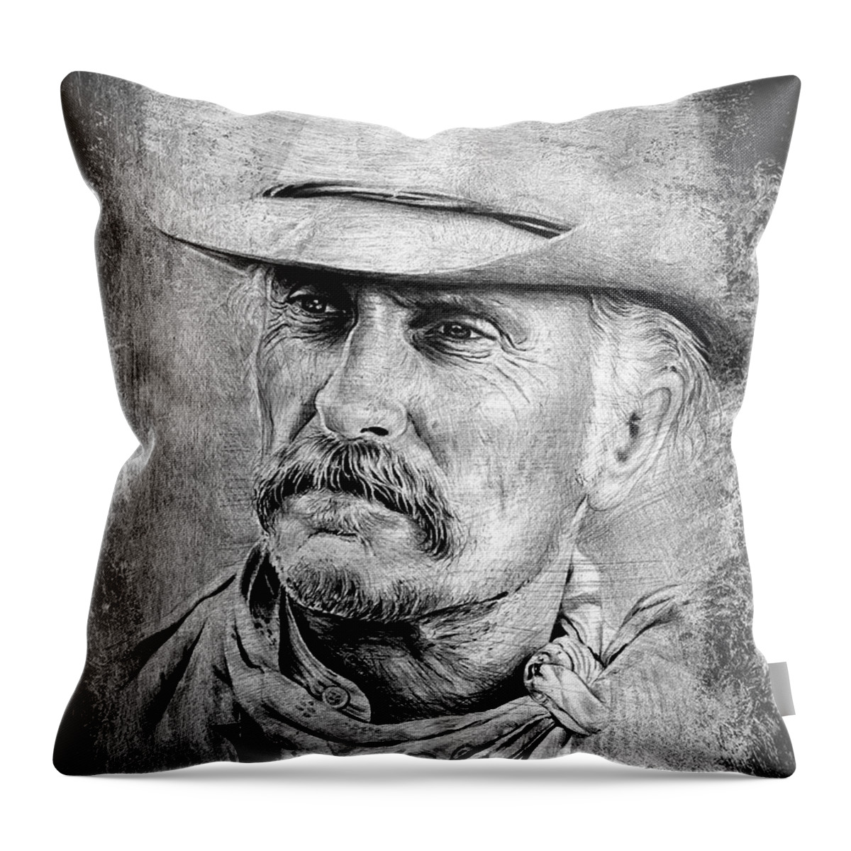 Robert Duvall Throw Pillow featuring the drawing Robert Duvall #1 by Andrew Read