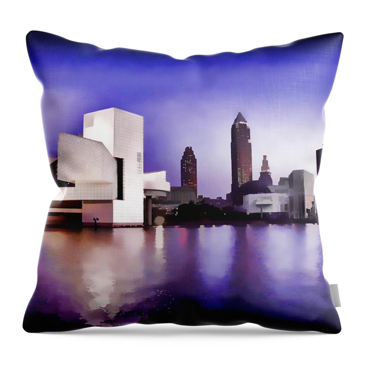 Rock N Roll Throw Pillow featuring the photograph Rock and Roll Hall of Fame - Cleveland Ohio - 3 #1 by Mark Madere