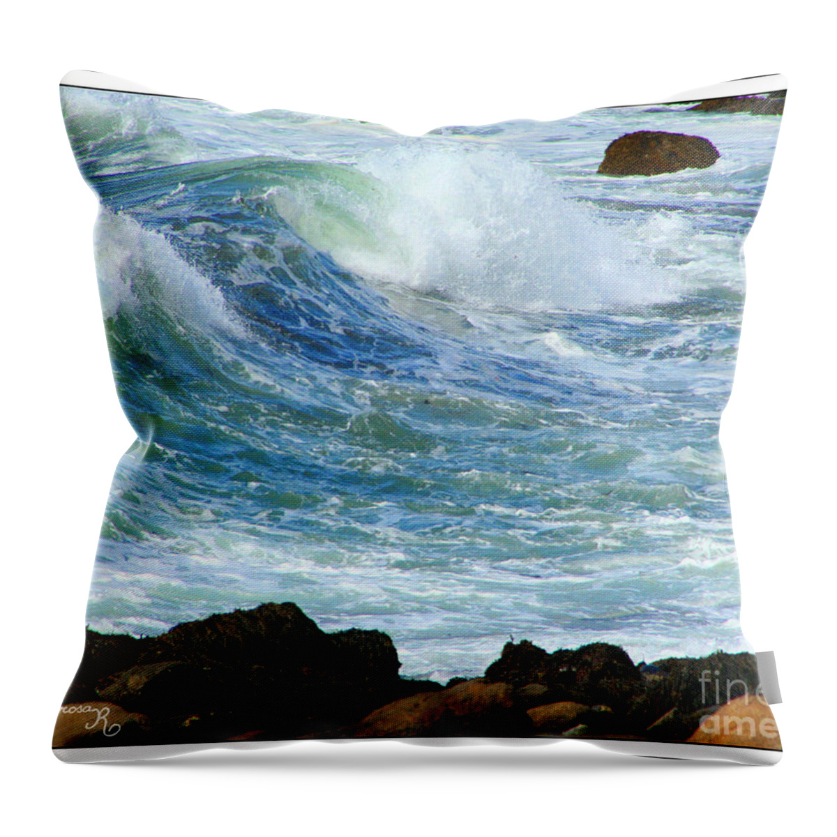 Water Throw Pillow featuring the photograph Rough Seas #2 by Mariarosa Rockefeller