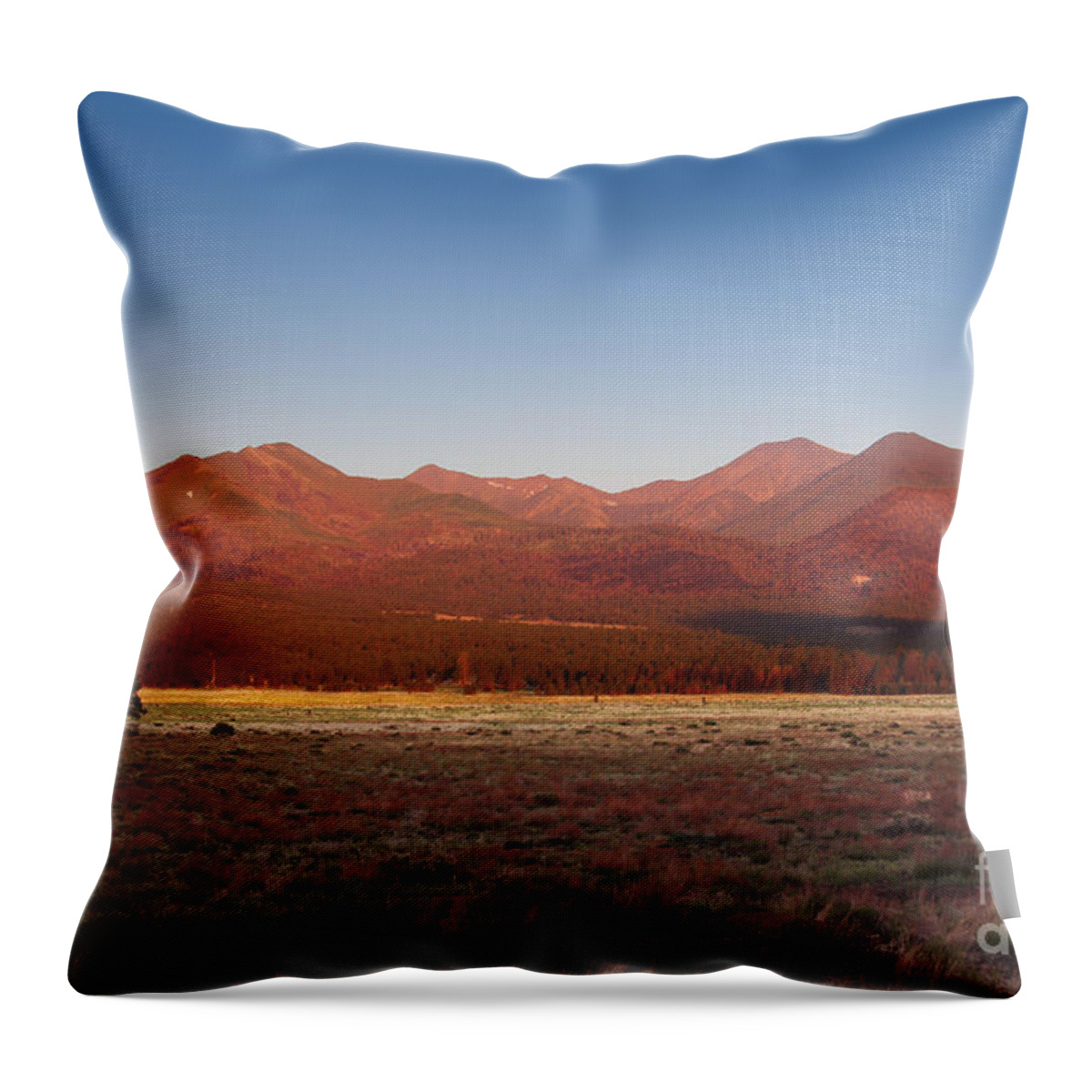 Rock Throw Pillow featuring the photograph San Francisco Peaks Sunrise #1 by Jemmy Archer
