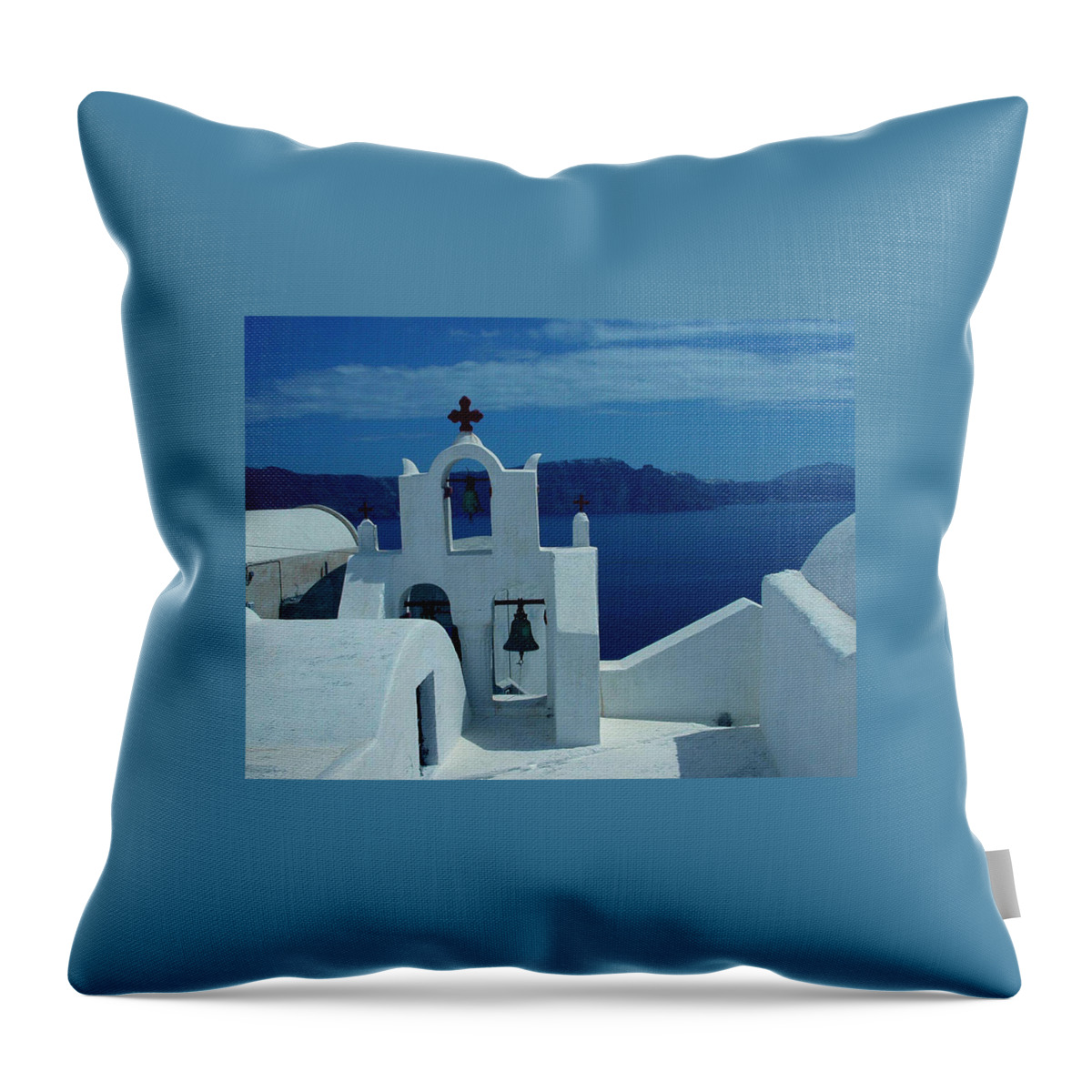Colette Throw Pillow featuring the photograph Santorini Island Greece #2 by Colette V Hera Guggenheim