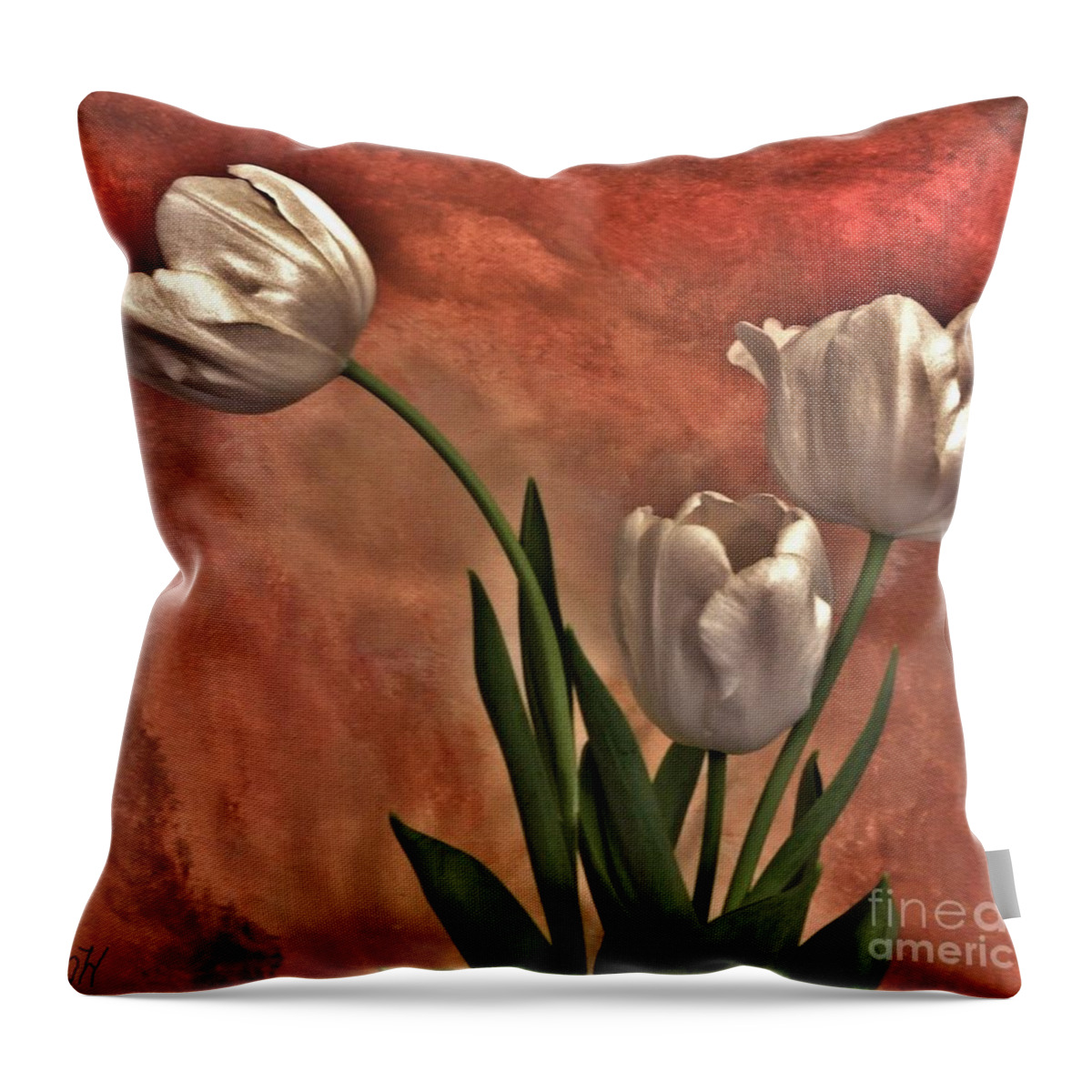 Photo Throw Pillow featuring the photograph Satin Tulips #1 by Marsha Heiken