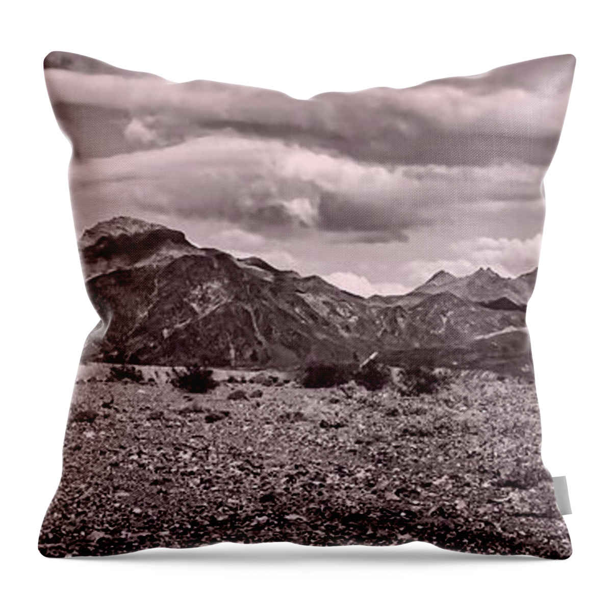 Death Valley Mountains Throw Pillow featuring the photograph Shadow Walking #1 by Leda Robertson