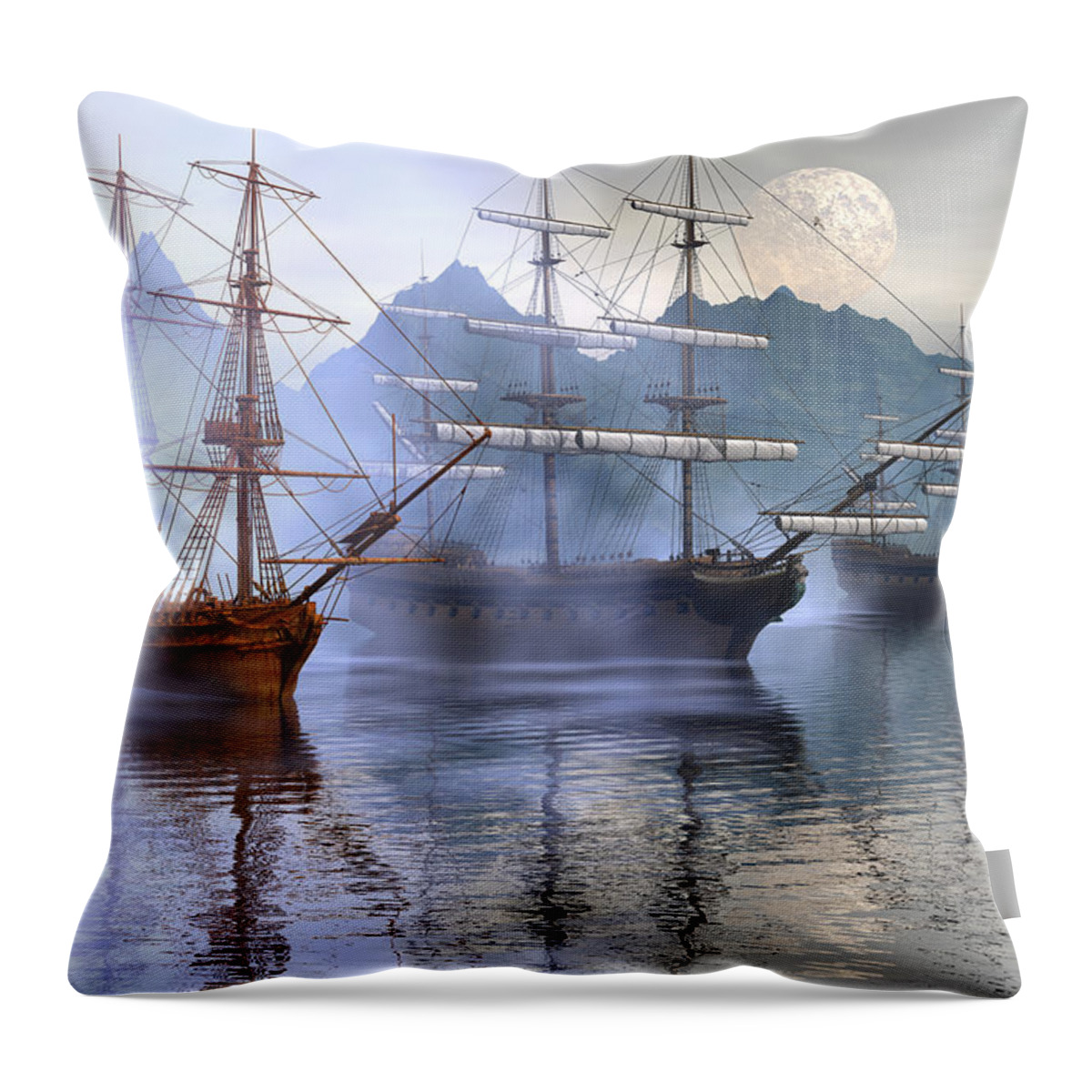 Bryce Throw Pillow featuring the digital art Shelter harbor #2 by Claude McCoy