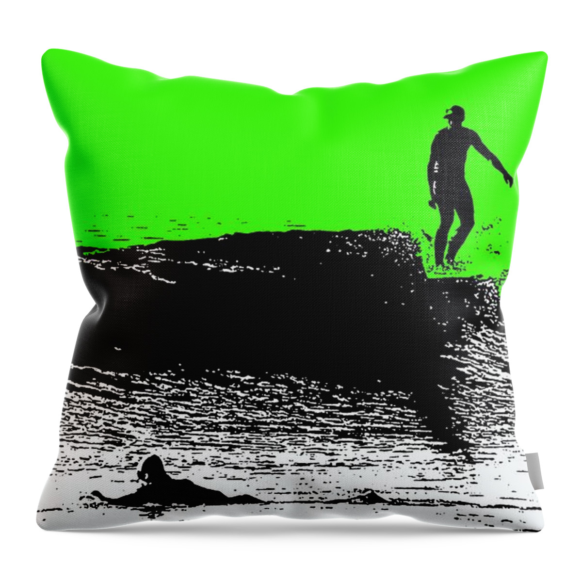 Surfing Throw Pillow featuring the photograph Sliding by Everette McMahan jr