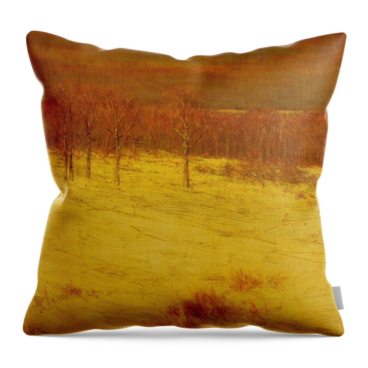 Paul Cezanne Throw Pillow featuring the painting Snow Covered Fields #1 by Celestial Images