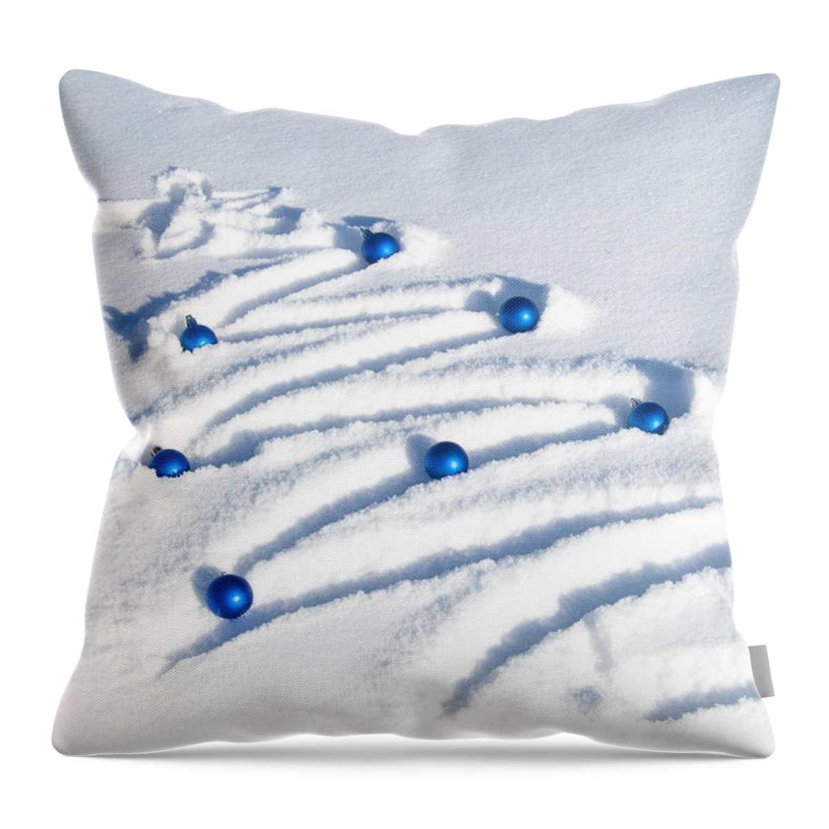 Bauble Throw Pillow featuring the photograph Snow Tree by Juli Scalzi