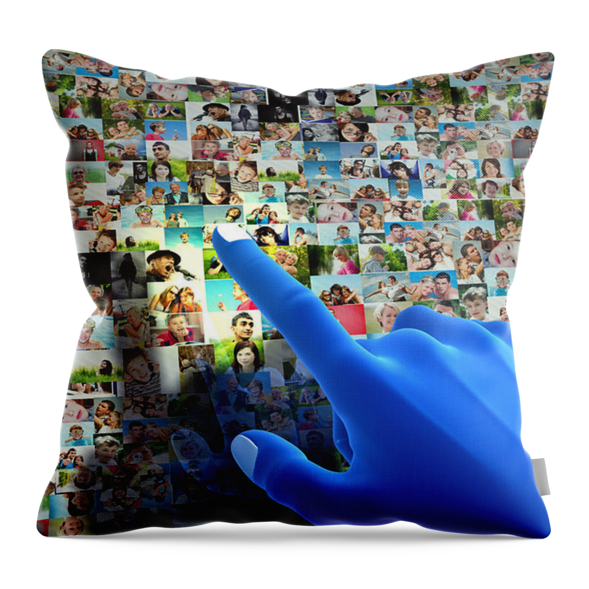 Social Throw Pillow featuring the photograph Social media network #1 by Michal Bednarek
