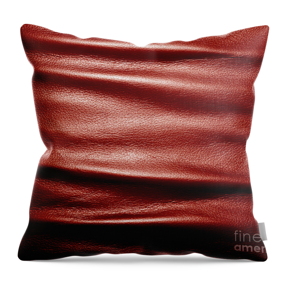 Leather Throw Pillow featuring the photograph Soft wrinkled black leather #1 by Michal Bednarek