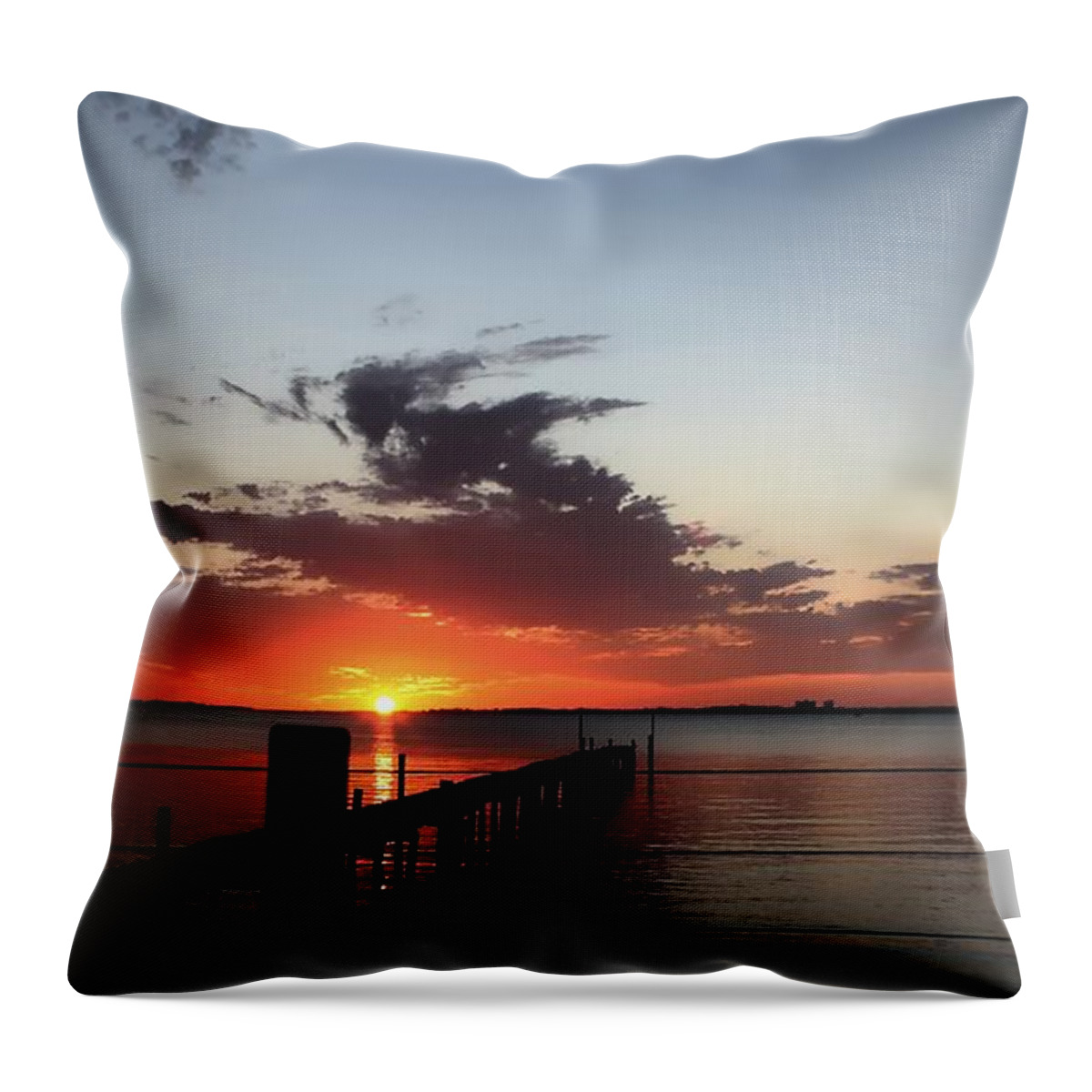St Andrews Bay Throw Pillow featuring the photograph St. Andrews Bay Sunset #2 by Debra Forand