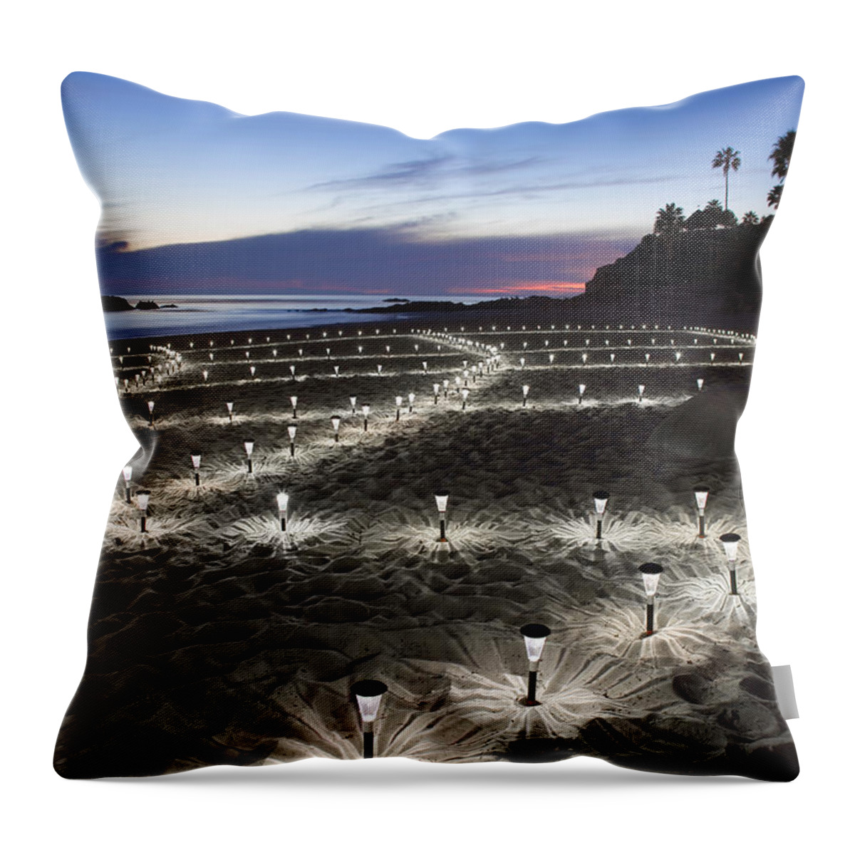 Lights Throw Pillow featuring the photograph Stars on the Sand #1 by Cliff Wassmann