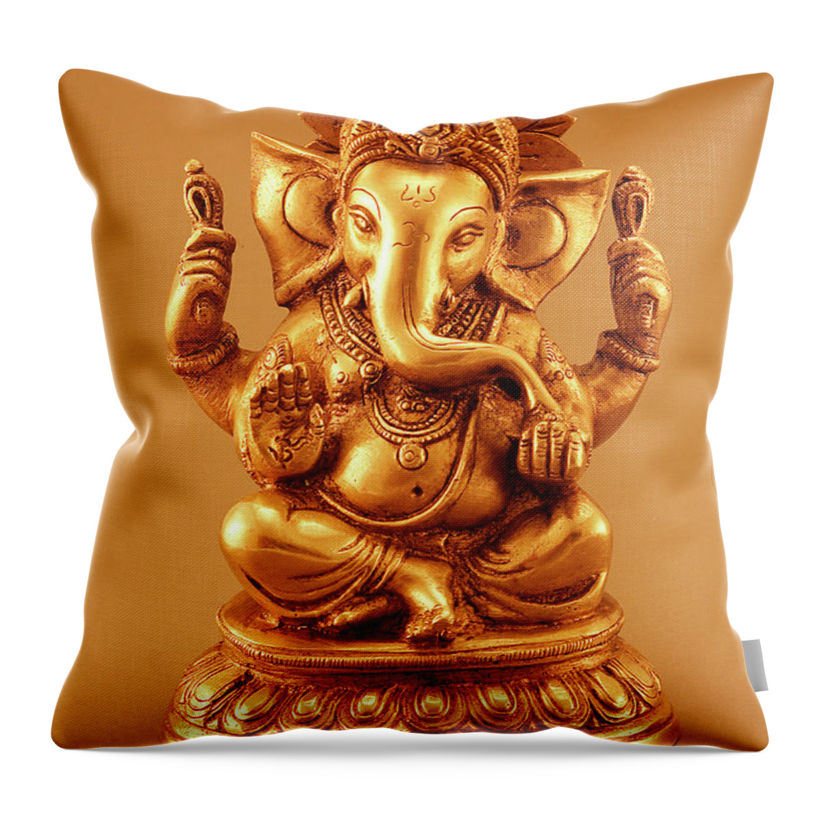 Hinduism Throw Pillow featuring the photograph Statue Of Lord Ganesh #1 by Visage