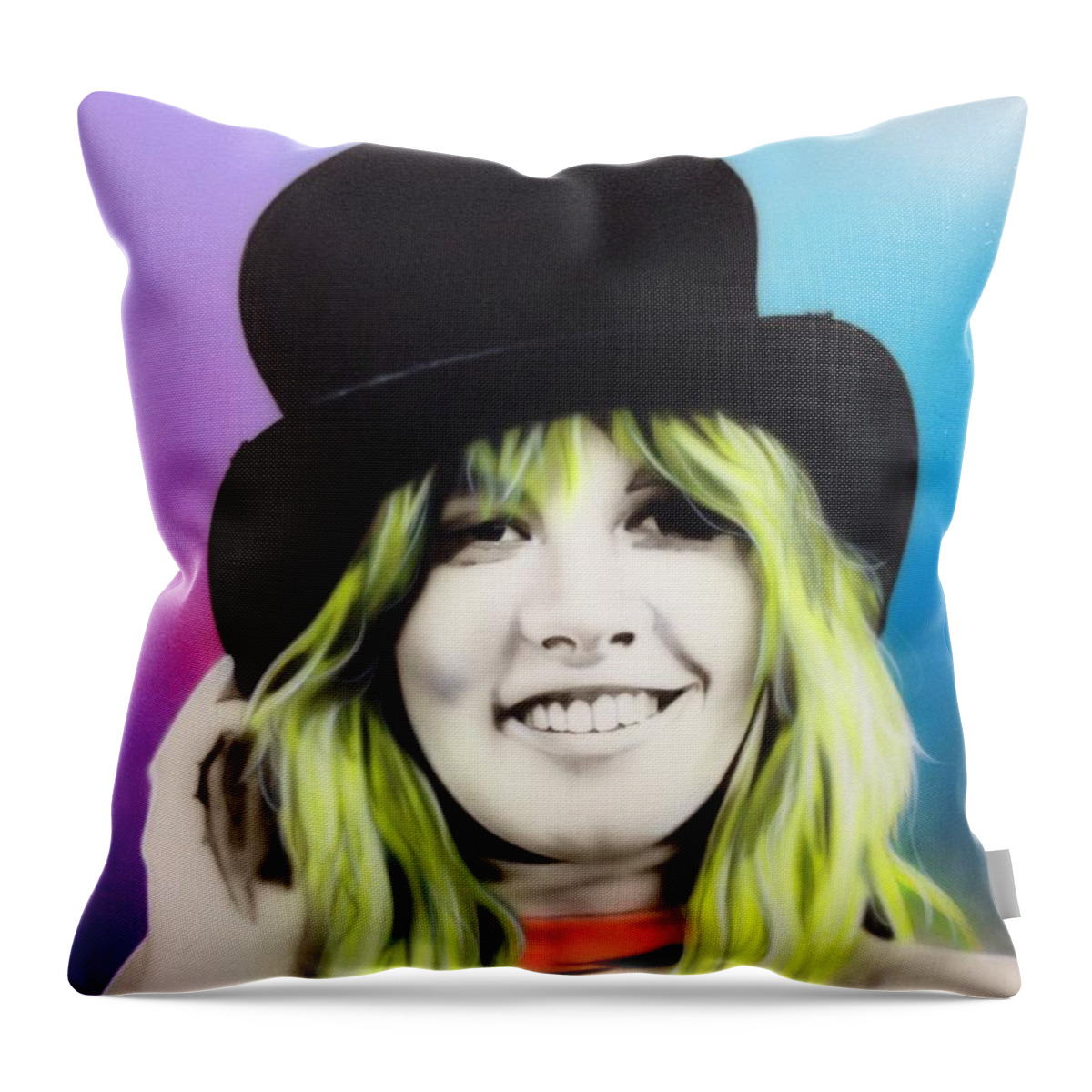 Stevie Throw Pillow featuring the painting Stevie by Christian Chapman Art