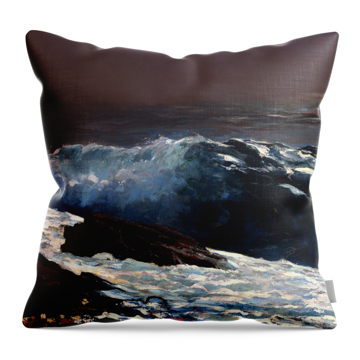 Winslow Homer Throw Pillow featuring the painting Sunlight on the Coast #10 by Winslow Homer