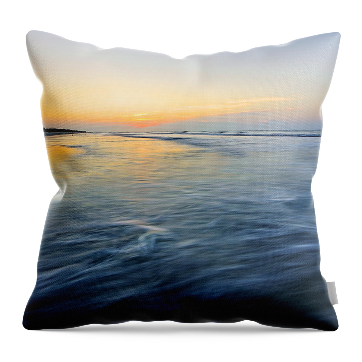 Atlantic Ocean Throw Pillow featuring the photograph Sunrise on Hilton Head Island #1 by Peter Lakomy
