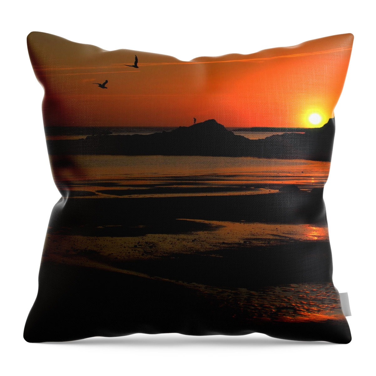 Sunset Throw Pillow featuring the photograph Sunset Silhouettes #1 by Suzy Piatt