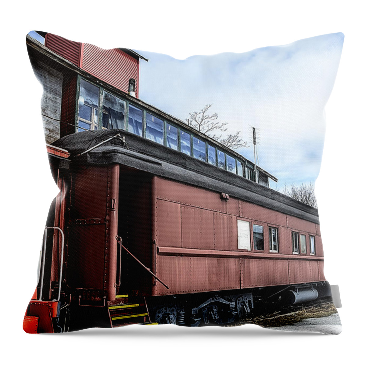 Usa Throw Pillow featuring the photograph The Grand Trunk Western depot #1 by LeeAnn McLaneGoetz McLaneGoetzStudioLLCcom