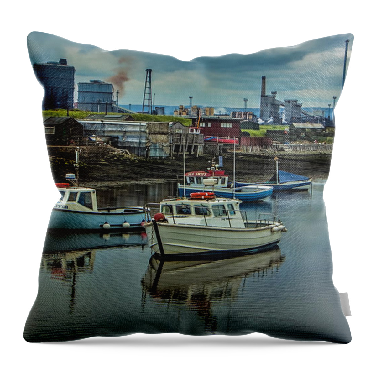 Paddys Hole Throw Pillow featuring the photograph The Harbour #1 by Trevor Kersley