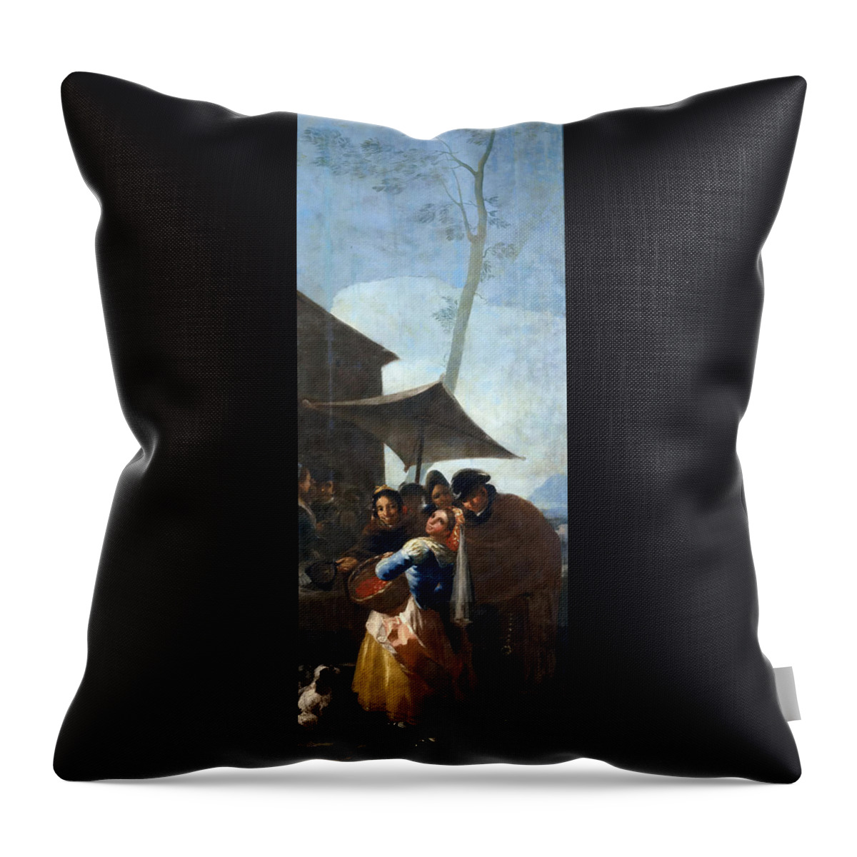 Francisco Goya Throw Pillow featuring the painting The Hawthorn Seller #1 by Francisco Goya