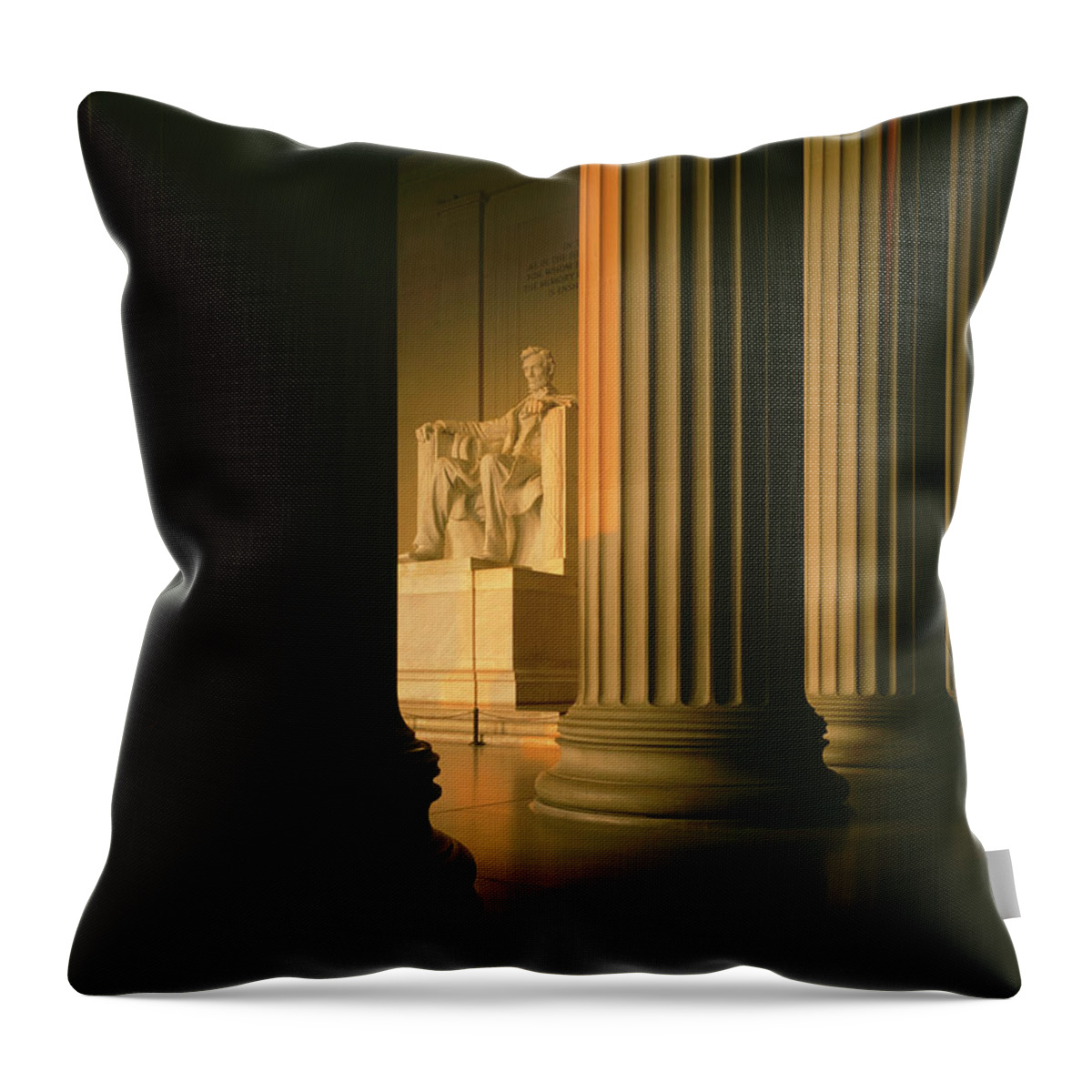 Photography Throw Pillow featuring the photograph The Lincoln Memorial In The Morning #1 by Panoramic Images