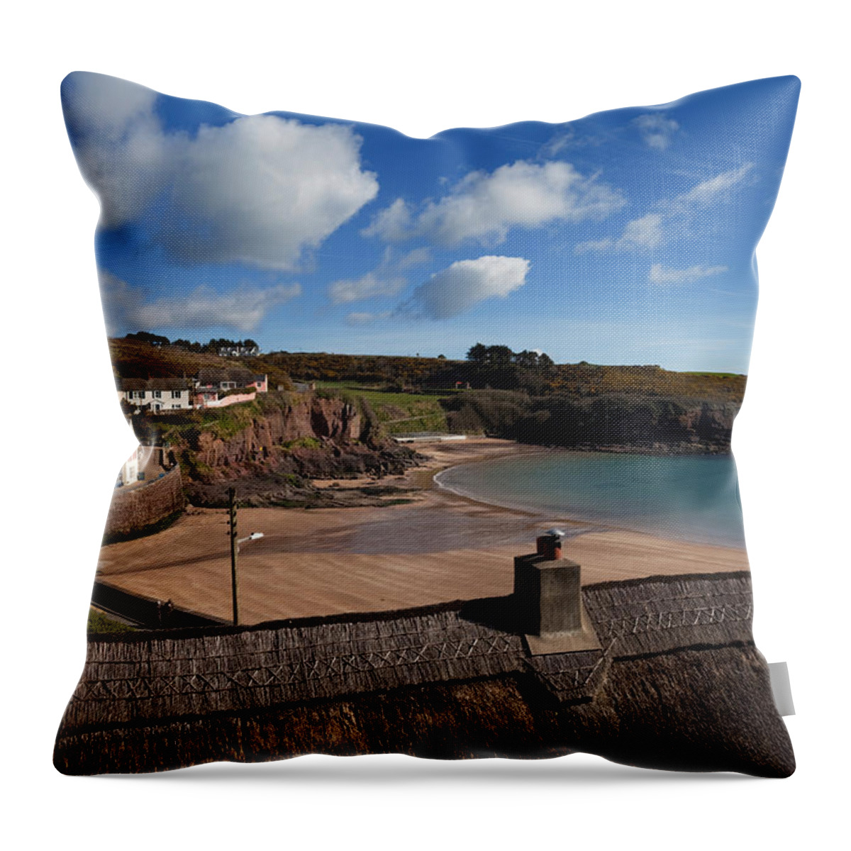 Photography Throw Pillow featuring the photograph The Strand Inn And Dunmore Strand #1 by Panoramic Images