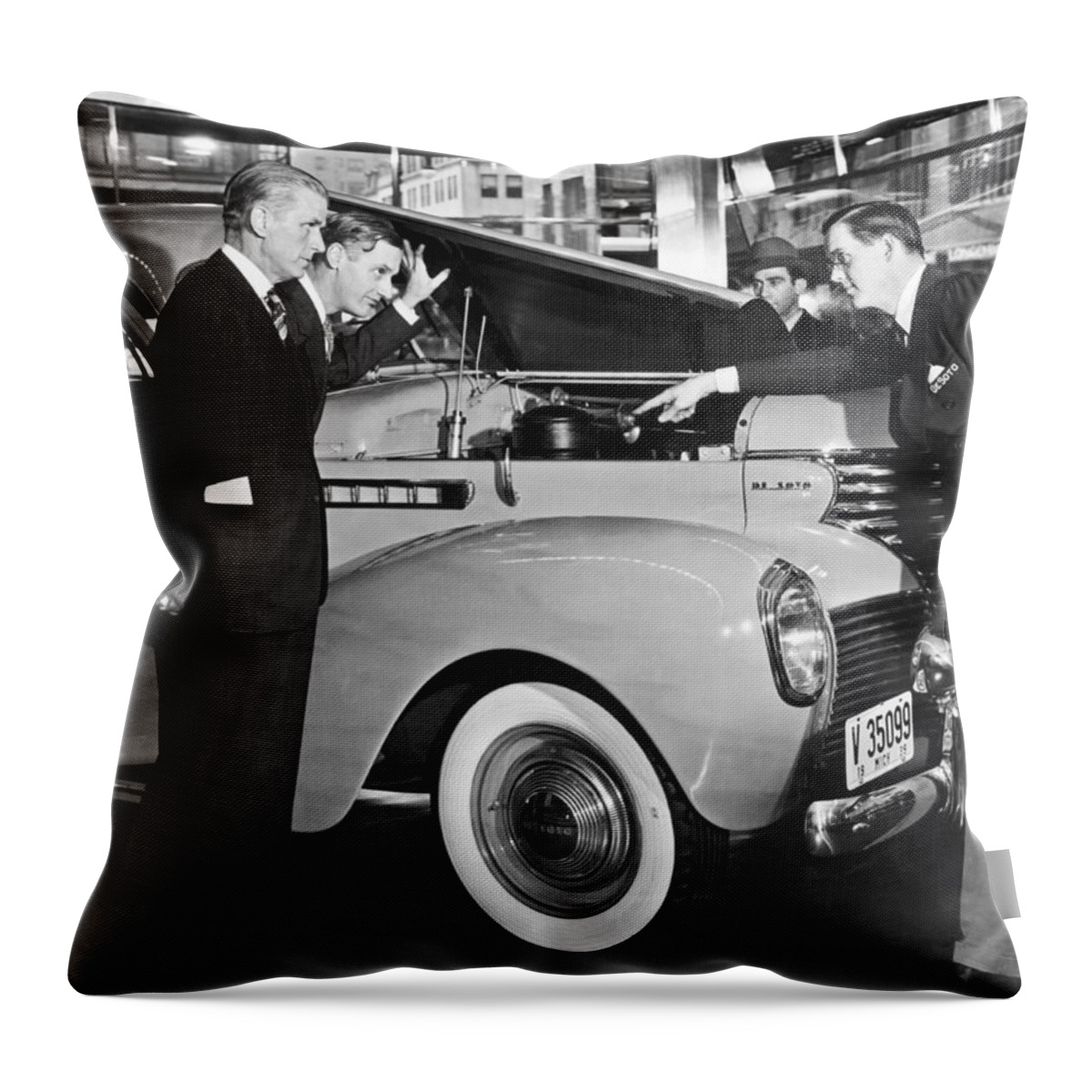 1035-161 Throw Pillow featuring the photograph The Talking De Soto #1 by Underwood Archives
