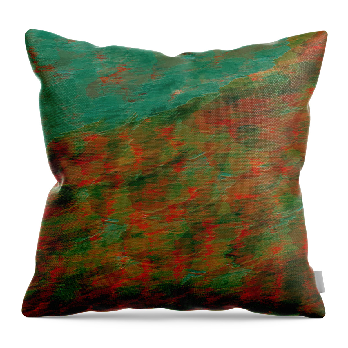 Digital Painting Throw Pillow featuring the painting Tidepool #2 by Bonnie Bruno