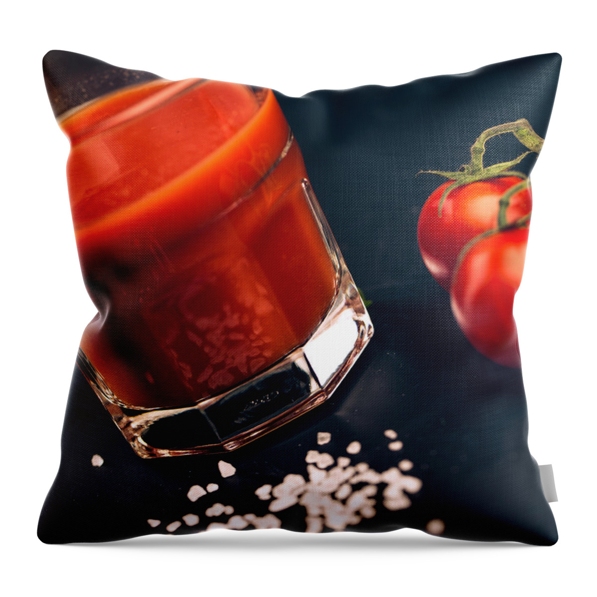 Tomato Throw Pillow featuring the photograph Tomato Juice #1 by Nailia Schwarz
