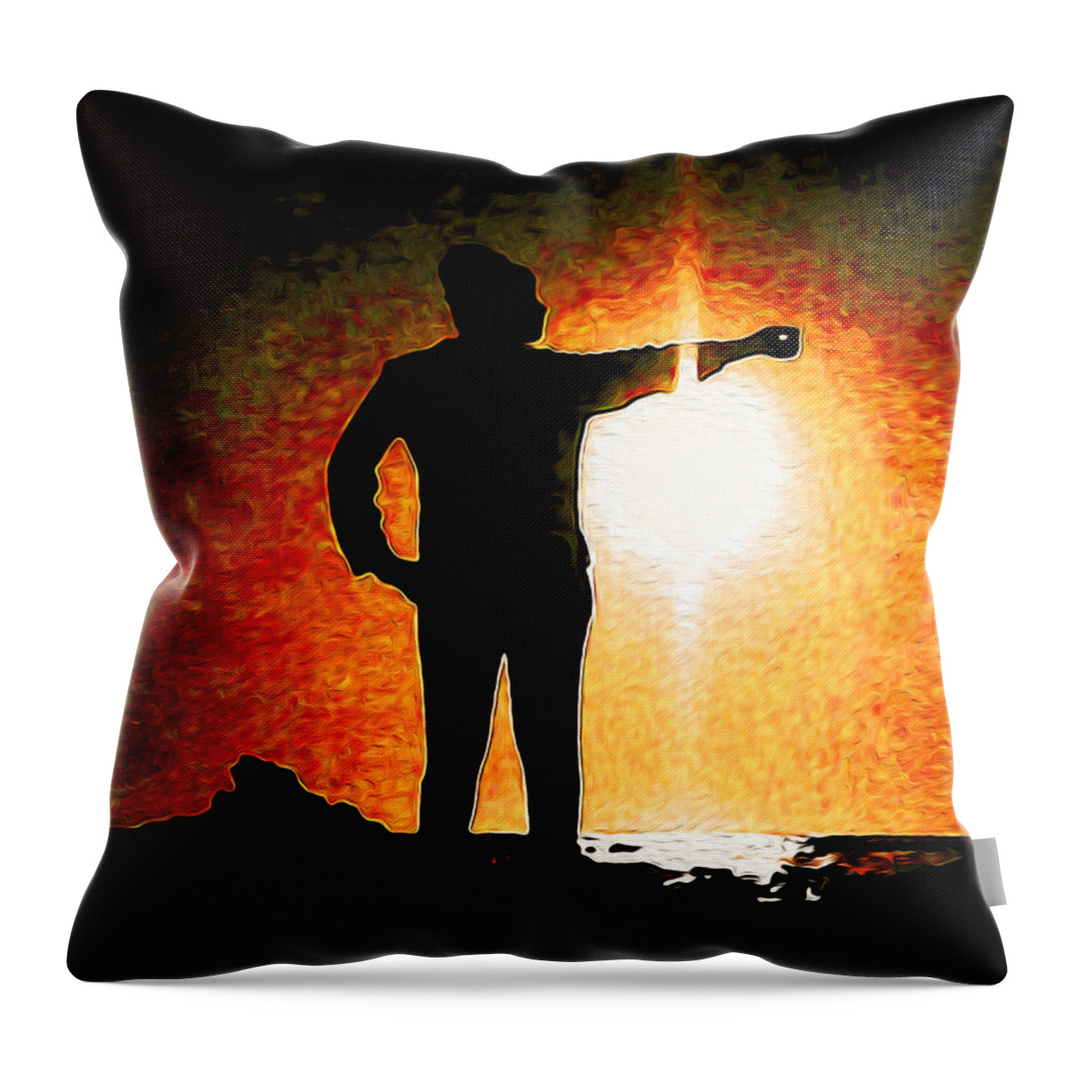 Native Americans Throw Pillow featuring the digital art Touching the Sun #1 by Joe Paradis