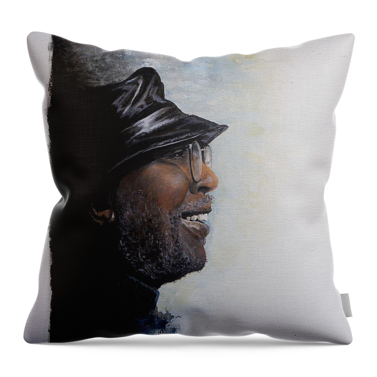 Curtis Mayfield Throw Pillow featuring the painting Train A Coming - Curtis Mayfield by William Walts