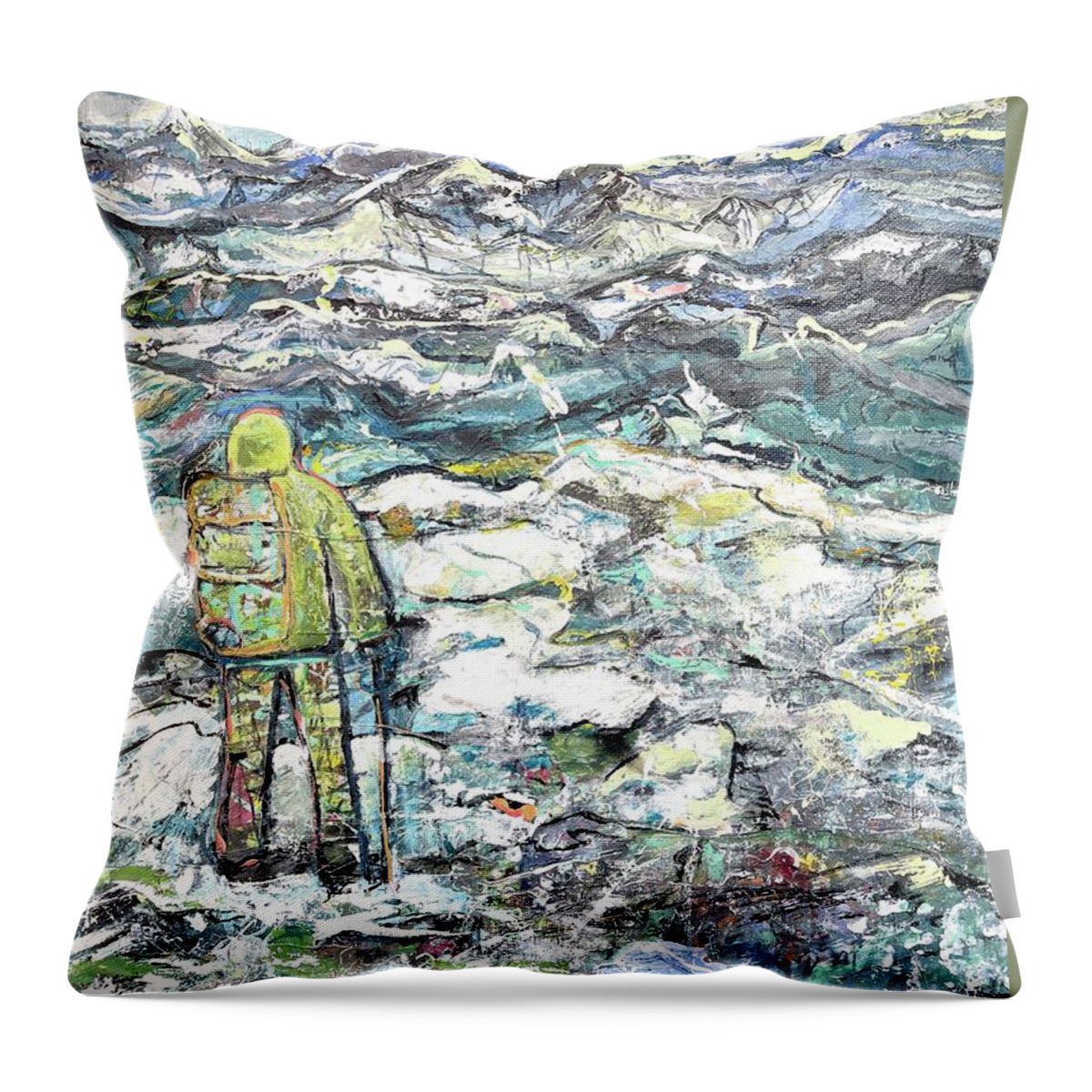 Waterscape Throw Pillow featuring the painting Tranquility by Evelina Popilian