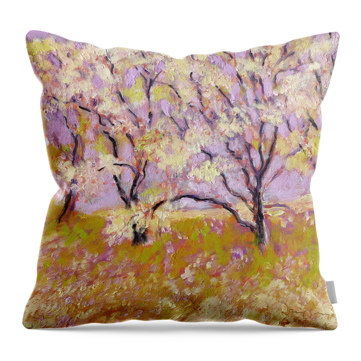 Trees Throw Pillow featuring the painting Trees Il by J Reifsnyder
